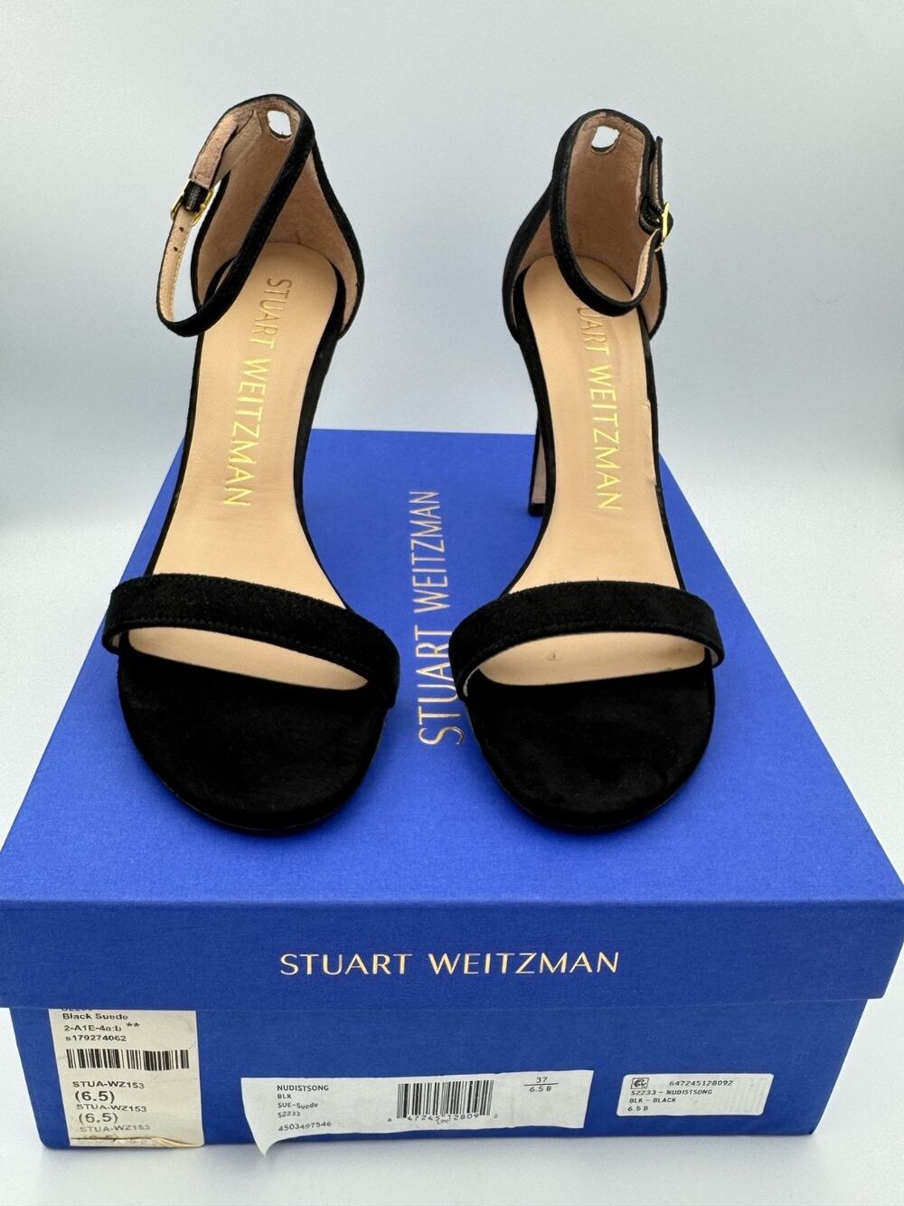 Stuart Weitzman Nudistsong Black Suede Heels Size 6.5